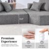 Oversized Modular Sectional Sofa, Luxury Boucle Floor Couch Set, Convertible Sleeper Couch, Spacious Foam-Filled Sofa Bed, 2 Piece Free Combination - Gray - Image 11
