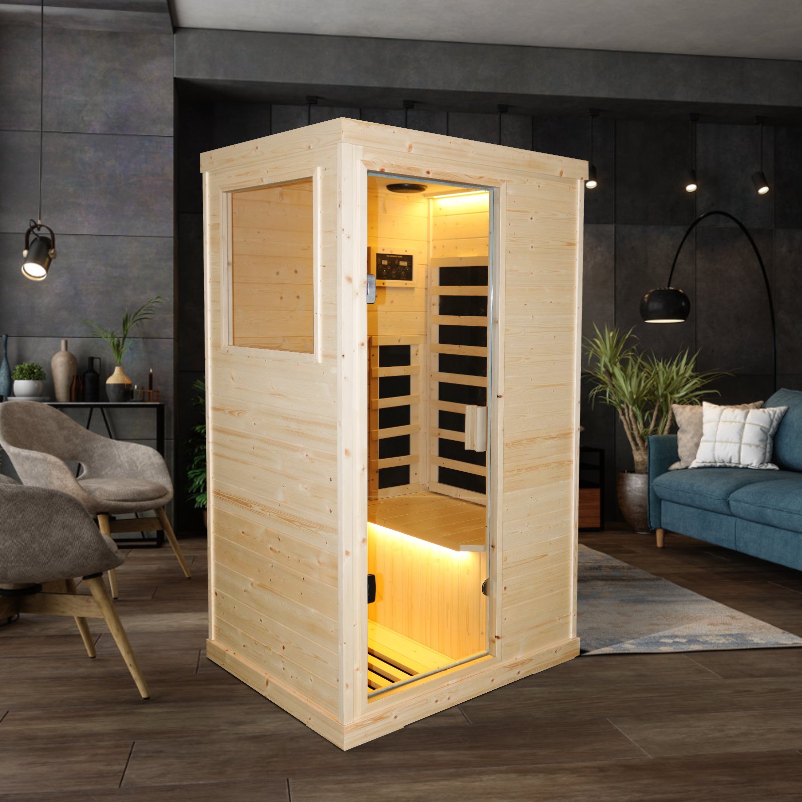 Single Person Spruce Far Infrared Sauna Hair - Natural - Image 5