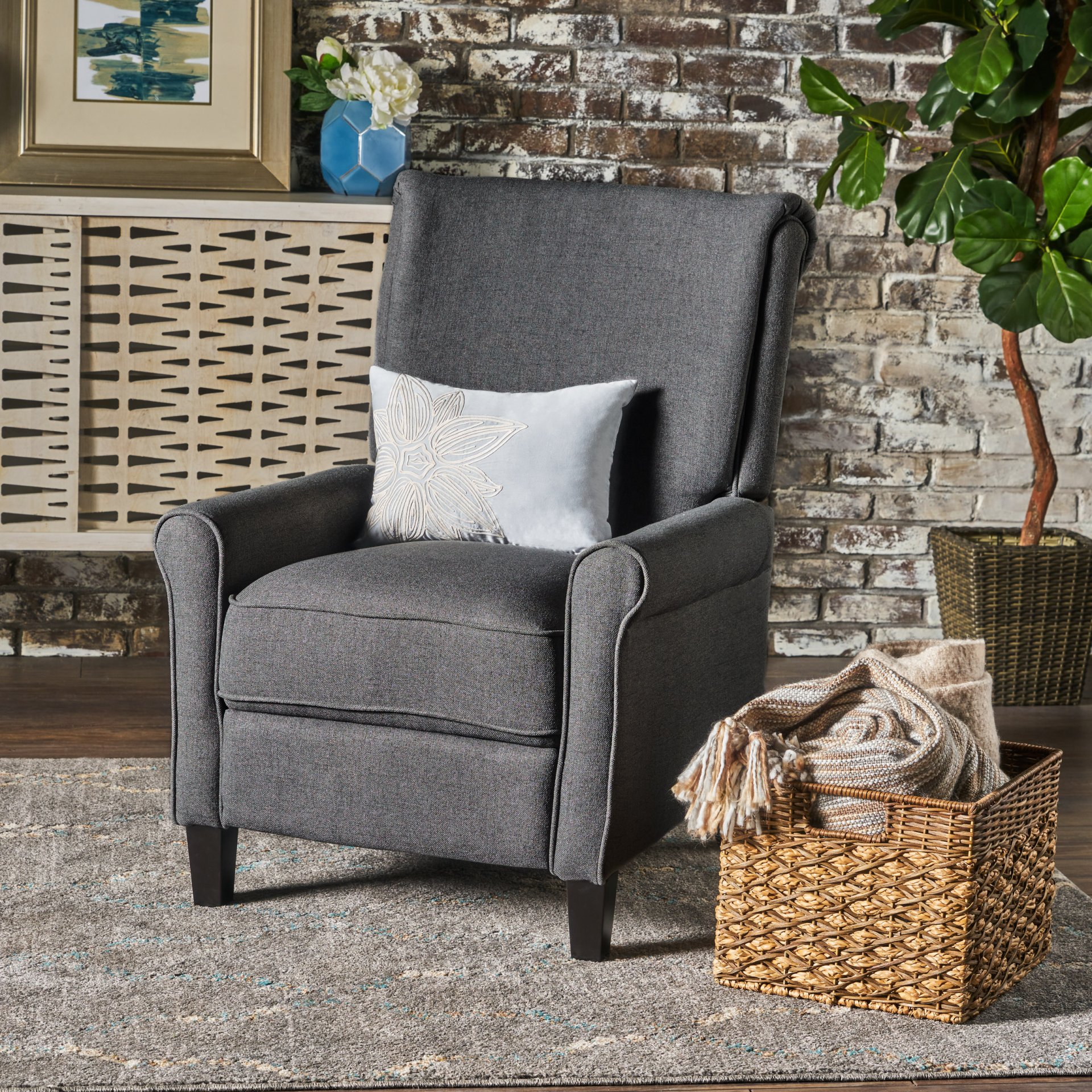 Manual Standard Recliner - Charcoal - Image 4