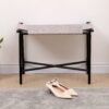 Boho Hand Woven Entryway Ottoman Vanity Chair Footrest Stool For Living Room Sofas - Gray - Image 2