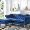 Hollywood - Upholstered Sofa Chaise - Navy Blue - Image 4