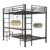 Ethan - Full Over Twin Bunk Bed With Desk, Charging Station, Storage Shelves, Safety Guard & Stairs - Black - Image 18