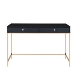 Ottey - High Gloss Writing Desk - Black / Gold