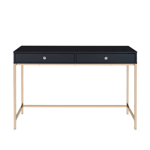Ottey - High Gloss Writing Desk - Black / Gold