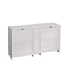 Elegant Rattan Locker With 9 Drawers, Metal Handles, For Kitchen, Living Room, Bedroom - White - Image 7