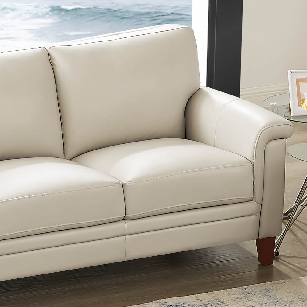 Westcott - Leather Loveseat - Beige - Image 4