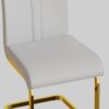Dining Chairs (Set of 4), Side Dining Room Chairs With Golden Legs, Kitchen Chairs With Padded Seat High Back - White - Image 14