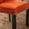 Nikki - Modern, High-End Tufted Solid Wood Contemporary Velvet Upholstered Dining Chair With Wood Legs Nailhead Trim (Set of 2) - Orange - Image 11