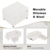 Sectional Sofa Pull Out Sofa Bed L - Shaped Sofa With Movable Ottoman And Stool, Large Storage Space, A Cup Holder, And 2 USB Ports For Living Room - Creamy White - Image 7