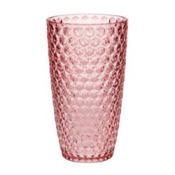 Leading Ware Diamond Cut Acrylic Glasses Drinking (Set of 4), 19Oz, Bpa Free - Pink