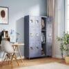 9 Door Lockers With Lock For Storage In Office, School, Gym, And Bedroom - Gray - Image 2