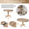Modern Dining Table Set For 4, Round Table And 4 Kitchen Room Chairs, 5 Piece Kitchen Table Set For Dining Room, Dinette, Breakfast Nook - Natural Wood Wash - Image 7