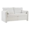 Modern Loveseat Sofa 2 Seater Plush Chenille Fabric Couch With High Density Foam Cushions - Ivory White - Image 14