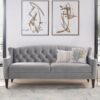 Ken - Upholstered Button Tufted Sofa - Opal Gray - Image 10