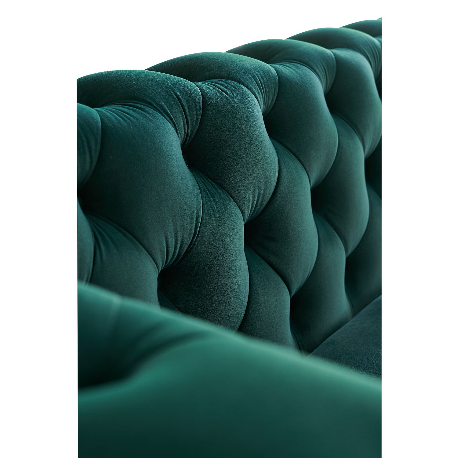 Modern Tufted Velvet Sofa For Living Room - Green - Image 11