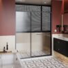 Pivot Shower Door With And Handle - Matt Black - Image 4