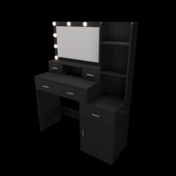 Newly Designed Smart Mirror Dressing Table With Drawers And Storage Cabinet, Dressing Table With Dressing Pad For Bedroom, Dressing Room - Black