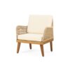 Outdoor Club Chair With Rope Weave Design - Teak - Image 4