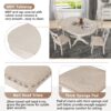 Modern Dining Table Set For 4, Round Table And 4 Kitchen Room Chairs, 5 Piece Kitchen Table Set For Dining Room, Dinette, Breakfast Nook - Antique White - Image 5