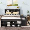 Full Bed With Bookcase Headboard, Under Bed Storage Drawers And Bed End Storage Case - Espresso - Image 3