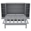 Full Size Murphy Bed With Shelves, Drawers And USB Ports - Gray - Image 3