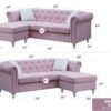 Raisa - Sofa Chaise - Pink - Image 3