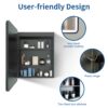 24X30" Led Black Framed Wall Mount Medicine Cabinet With Mirror Anti - Fog Function 3 Colors With Light - Black - Image 4