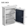 Wall Mounted Bathroom Storage Cabinet With Mirror, Medicine Cabinet With Height Adjustable Shelf, Over The Toilet Space Saver Cabinet - White - Image 8