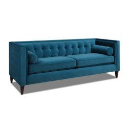 Jack - Modern Tuxedo Tufted Sofa - Teal Blue