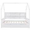 Full Size House Bed With Trundle, Kids Bed With Shelf - White - Image 10