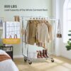 Heavy Duty Double Clothing Garment Rack With Shelves - Silver - Image 2