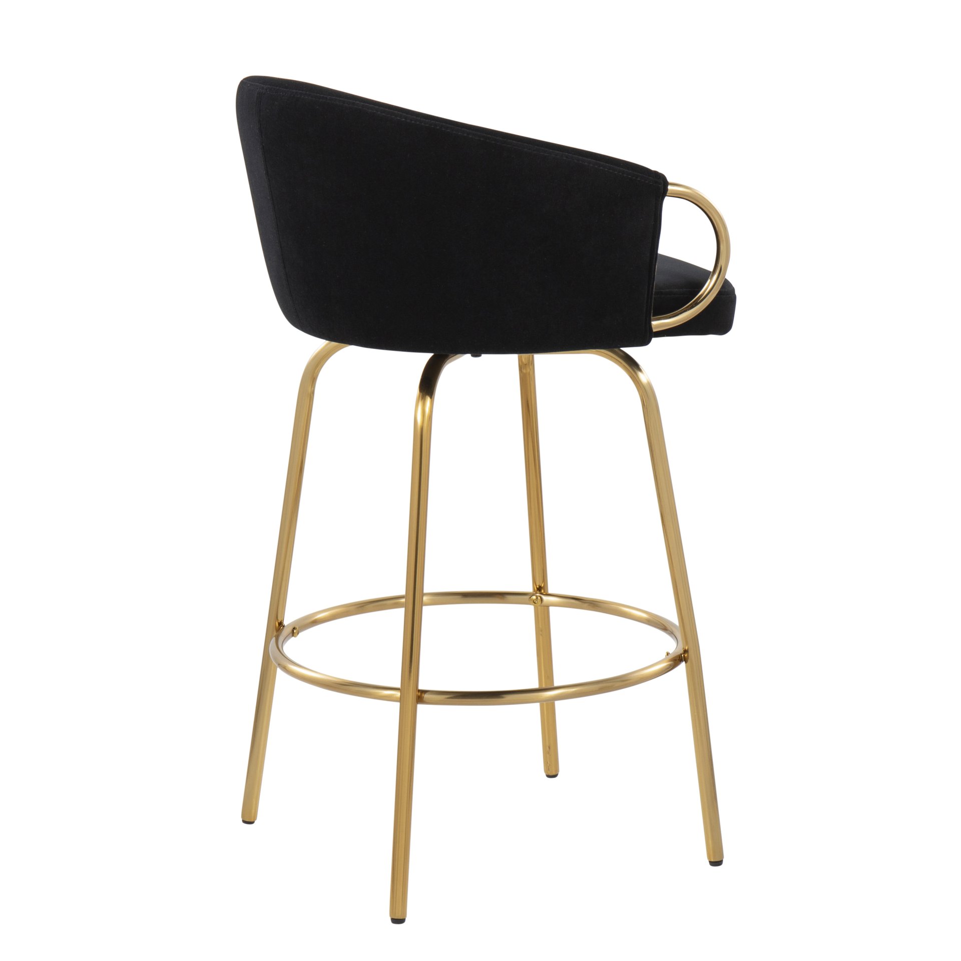 Claire - Contemporary / Glam Counter Stool (Set of 2) - Gold / Black - Image 4