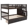 Full Over Full Stairway Bunk Bed With Drawer, Storage And Guard Rail For Bedroom - Espresso - Image 2