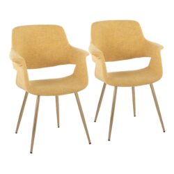Vintage Flair - Glam / Art Deco Chair (Set of 2) - Gold / Yellow