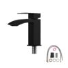 Rectangular Vessel Sink With Faucet & Drain - White / Black - Image 13