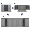 Full Size Murphy Bed With Shelves, Cabinets And USB Ports - Gray - Image 12