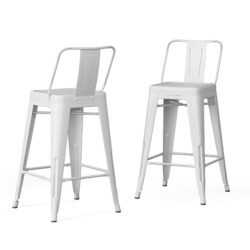 Rayne - Metal Counter Height Stool (Set of 2) - Distressed White