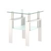 Modern Tempered Glass Tea Table, End Square Table For Living Room - Transparent / White - Image 7