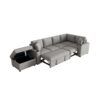 Sectional Sofa Convertible Pull Out Sofa Bed L - Shaped Sofa U - Shaped Sofa With A Movable Storage Ottoman For Living Room - Gray - Image 20