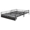 Full Long Over Queen Bunk Bed With 2 Drawers - Black - Image 6