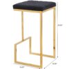 Joel - Mid-Century Modern Luxury Upholstered Stool - Black / Gold - Image 3