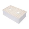Sink 33" Double Bowl Kitchen Sink With Deep Bowls And Grids - White - Image 10