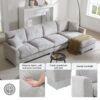 Modern Oversized Sectional Sofa, L-Shaped Luxury Couch Set With 2 Free Pillows, 5 Seat Chenille Indoor Furniture With Chaise - Light Gray - Image 15