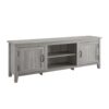 Modern Farmhouse 2 Door Grooved 70" TV Stand For TVs - Dark Walnut - Image 3