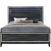 Haiden - Queen Bed With LED - Weathered Black - Image 4