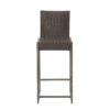 Outdoor Barstool With Hand Crafted Details (Set of 2) - Dark Brown - Image 4