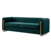 Contemporary Velvet Sofa Couch For Living Room - Green - Image 2