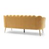 Modern Glam 3 Seater Sofa With Velvet Upholstery - Honey - Image 5