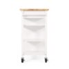 Contemporary Kitchen Cart With Wheels - White - Image 8
