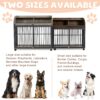 44'' Heavy Duty Large Dog Crate Furniture For Large Medium Dog With Lockable Wheels, Wooden Dog Crate Dog Kennel, End Table Crate With Double Layer Storage - Gray - Image 5